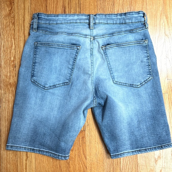 Slim Fit Lazer Light Wash Denim Shorts - Picture 2 of 5